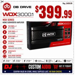 DB Drive WDX Series Monoblock Subwoofer Amplifier 3000 Watts RMS WDX3000.1 🚨 Payment Options Available 🚨 No Credit Needed 🚨