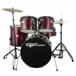 Groove Percussion 7 Piece Drum Set  