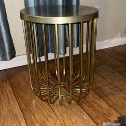 Gold  Metal Side Table 