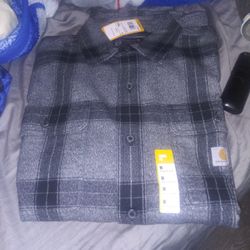 Carhartt Long Sleeve flannel Work Wear Heavy Weight