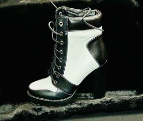 London Rag Black and White Ankle Boot-NEW-SZ 8