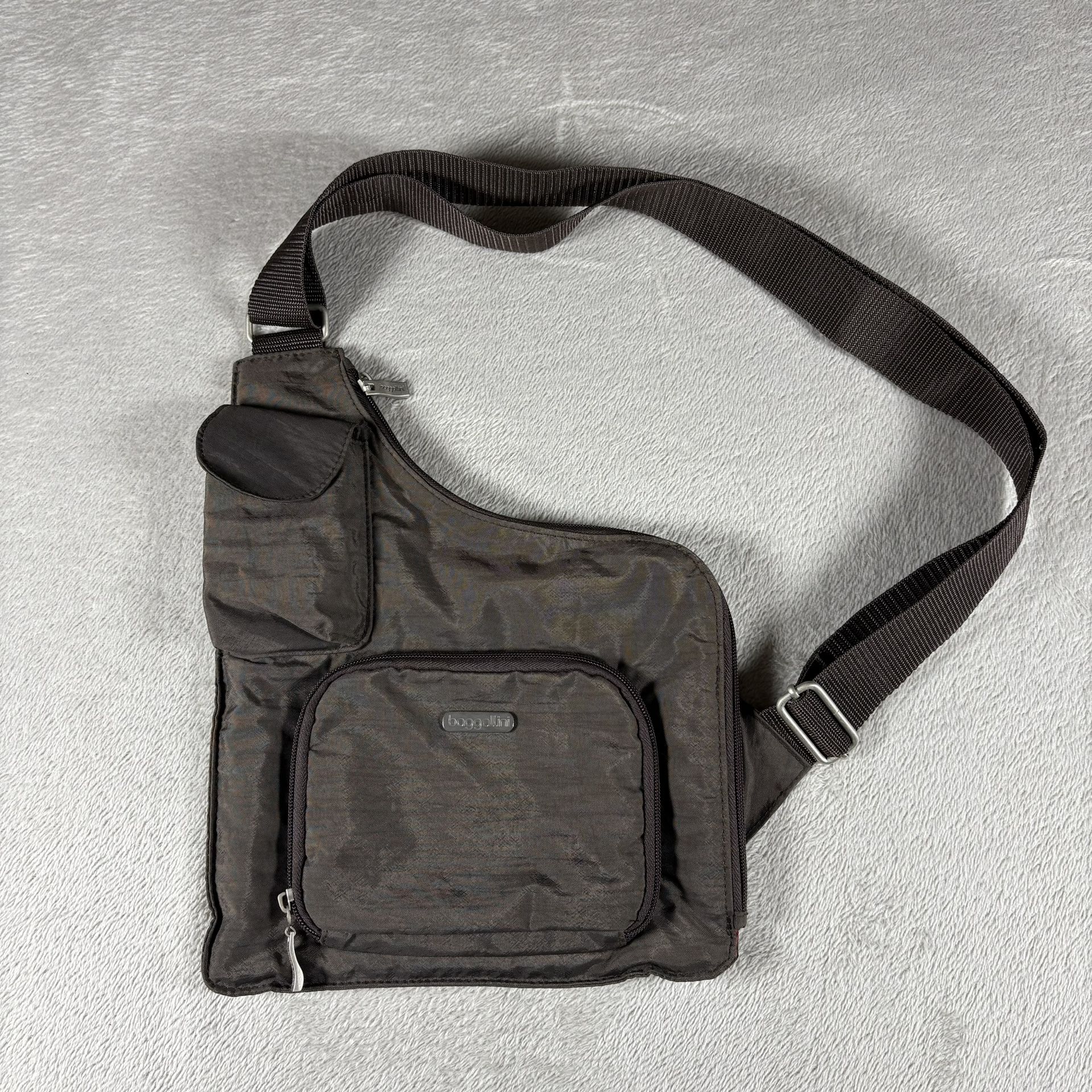 Baggallini Sling Backpack Brown Crossbody Travel Zip Pocket Messenger Bag NEW