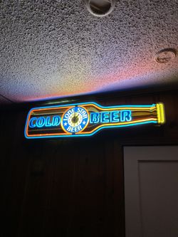 Vintage Lone Star Beer Bottle Shape Sign & Clock