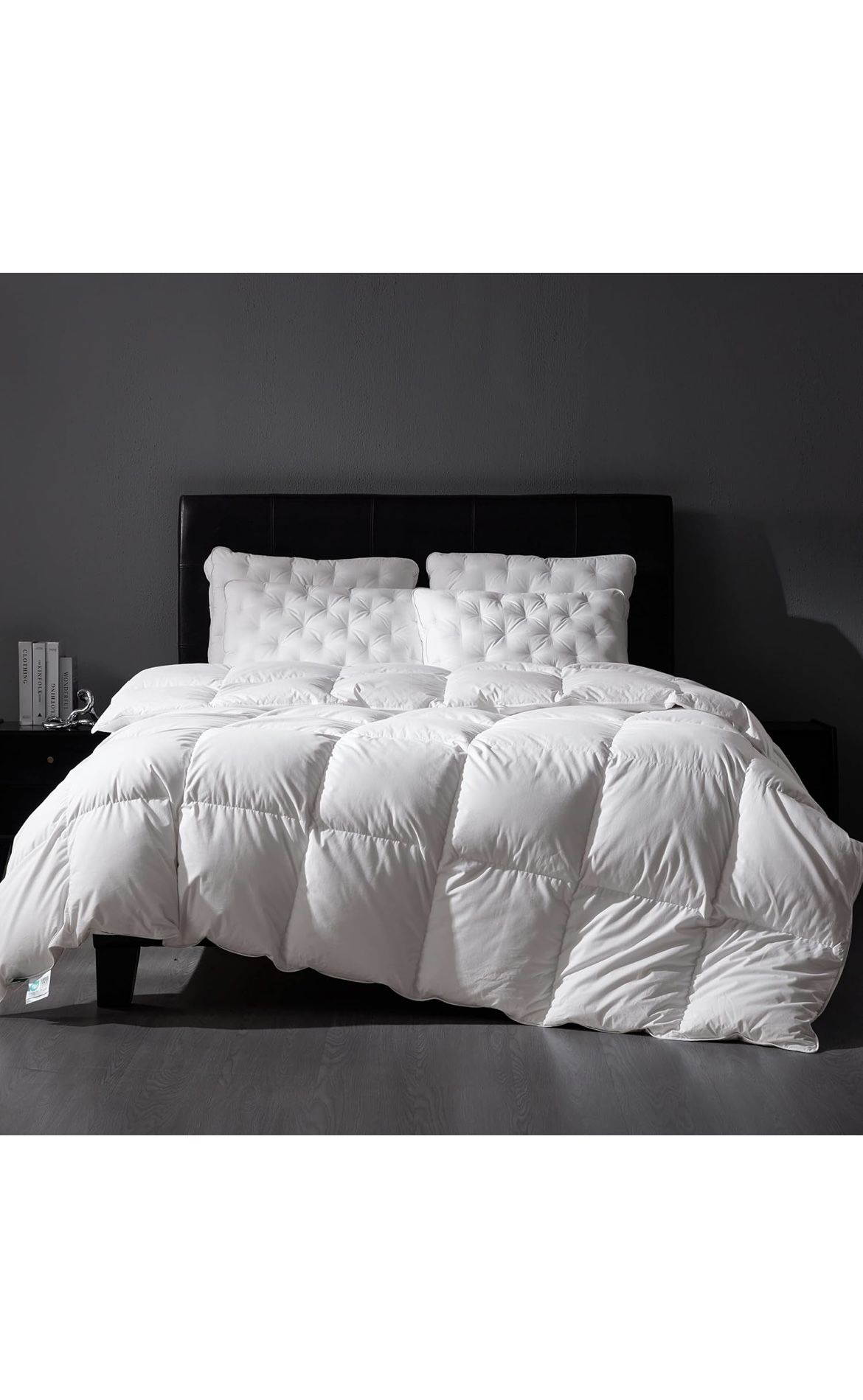 All-Season Queen Comforter insert -90”x90” with Cotton Cover – White