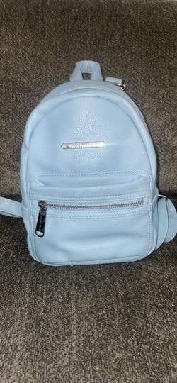 Light Blue Mini Leather Backpack