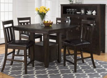 Solid wood square table + 4 chairs
