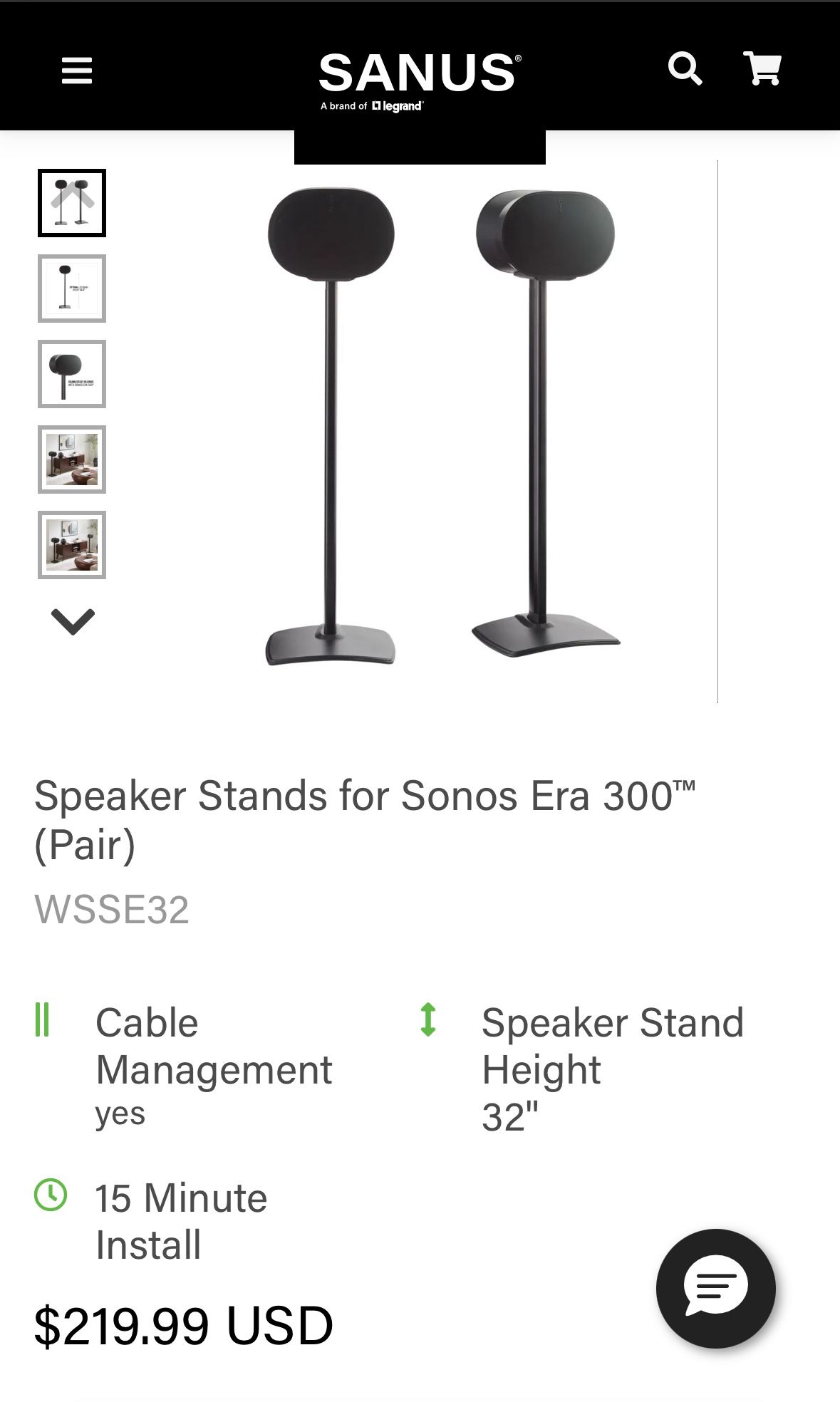 Sanus Sonos Era 300 Speaker Stands