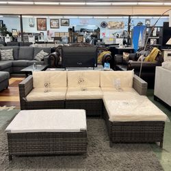 ❤️‍🔥Flash Deal❤️‍🔥 Outdoor Furniture 4pc Patio Sectional With Coffee Table 