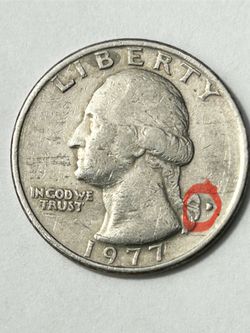 1977 quarter filled D mint mark