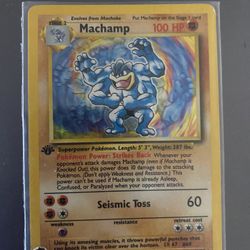 1st Edition Holo Machamp (with Base Set Stages)