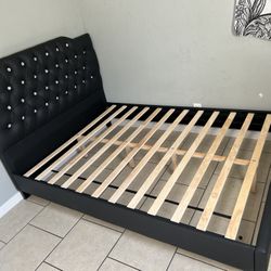 Black Full Size New Bed With Nice Mattress Sale 