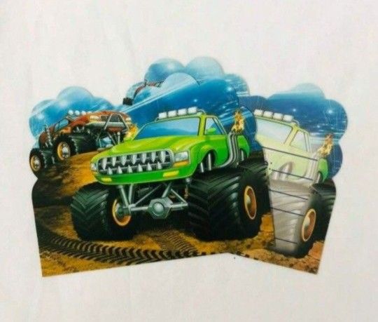 Monster Truck Birthday Party Invitation Cards