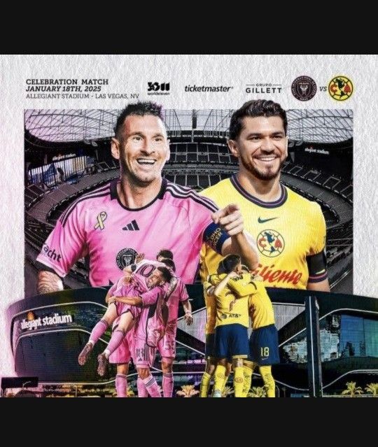 Inter Miami CF vs Club America Celebration Match Tickets $360 For 2 Ticketsl