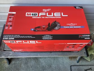 Milwaukee M18 FUEL ONE-KEY 18V  Cordless 9 in. Cut Off Saw Kit W/(2) 12.0Ah Batteries & Rapid Charger.