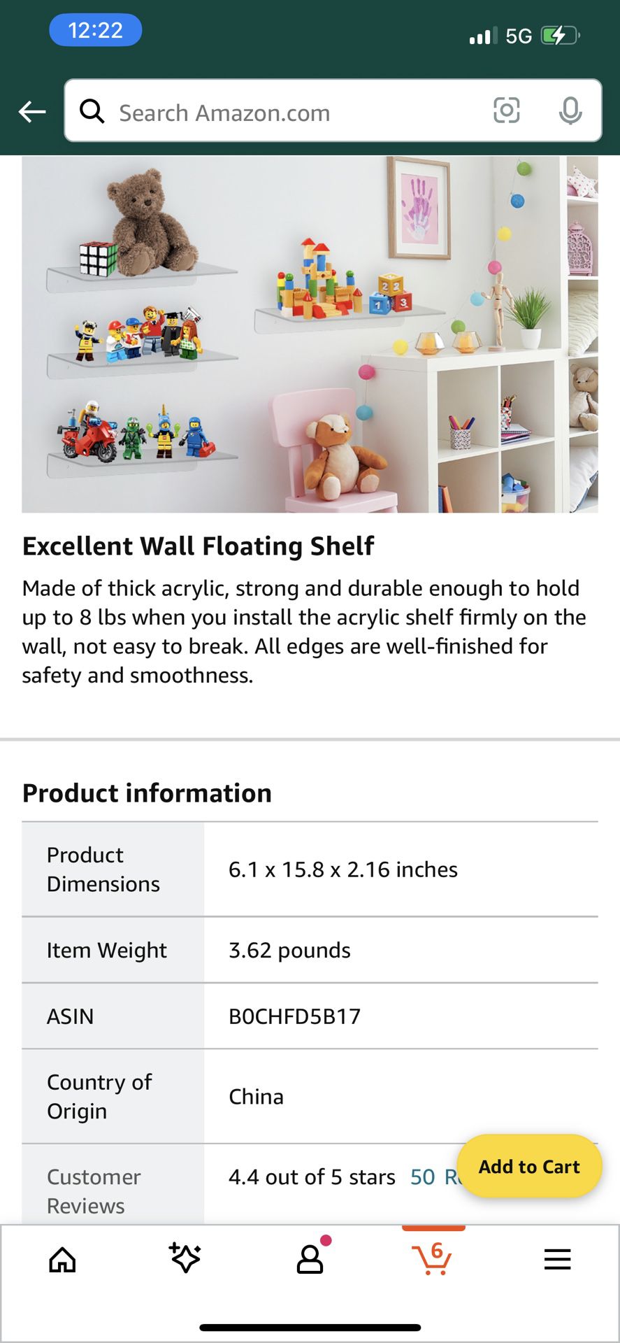 Doflamingshiny Floating Shelf for Handbag Storage,Organizer for Closet Set of 4, Large Clear Acrylic Display Shelves 15.8 * 6.1 for Wall Plastic Stora
