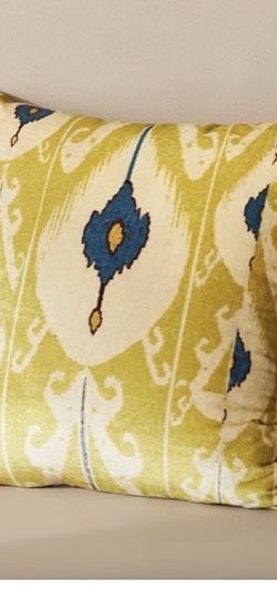 Anthropologie Global Ikat Velvet Throw Pillow