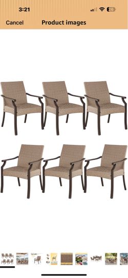 New in box EROMMY 6PCS Patio Dining Chairs, Outdoor Rattan Dining Chairs, Chairs Built-in Waterproof Upholstery, Suitable for Patio, Deck, Balcony, ba