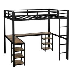 Twin XL loft Bed with desk