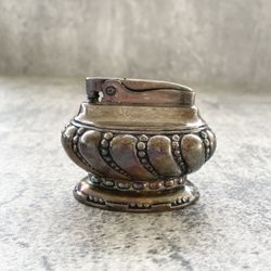 Vintage 1950s Ronson Crown Silver Plated Table Lighter