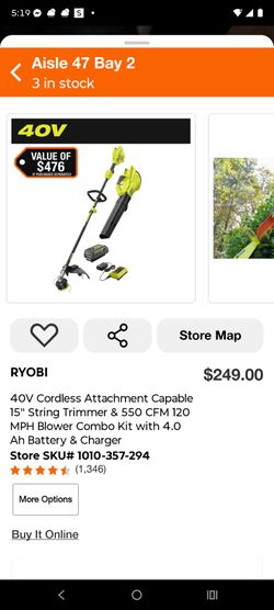 Ryobi blower and weed wacker
