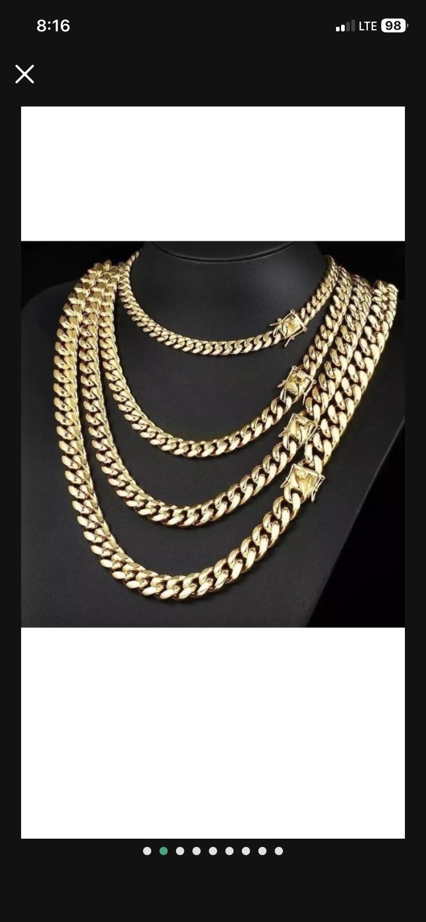 14K & 18K Miami Cuban Link Gold Chains (18 Inches)