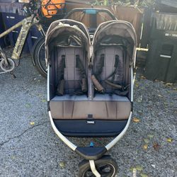 Thule Double Jogging Stroller with rain cover