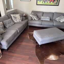 2 Large Sofás (100 Inch Each) + Ottoman Really Good Condition 