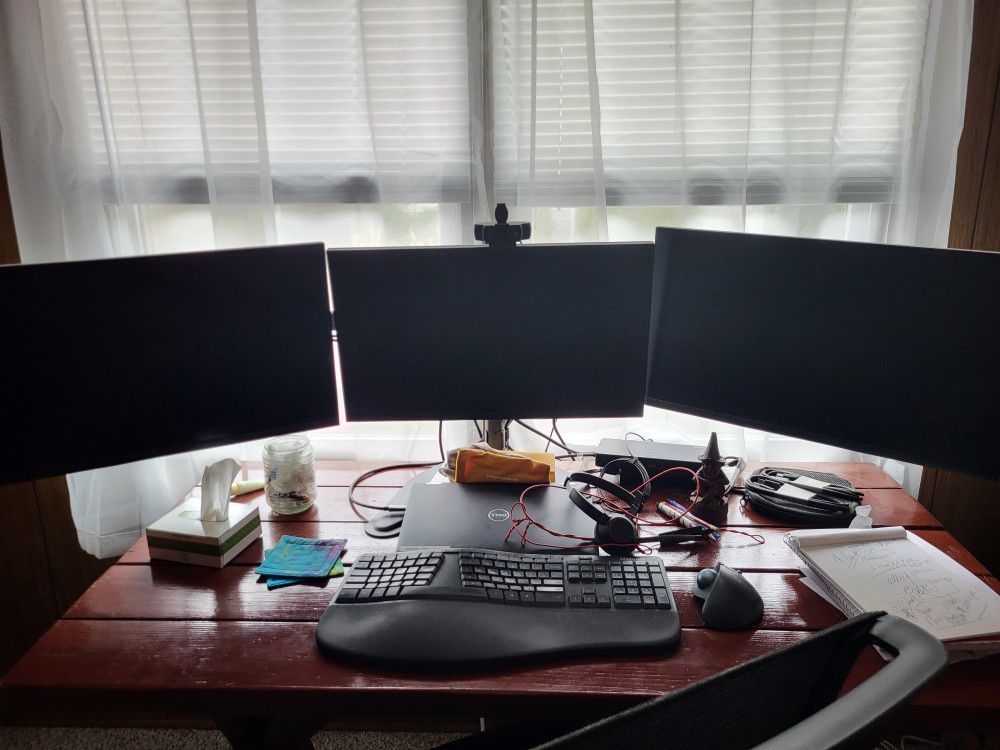 3, 24" DELL Monitors With Triple Stand