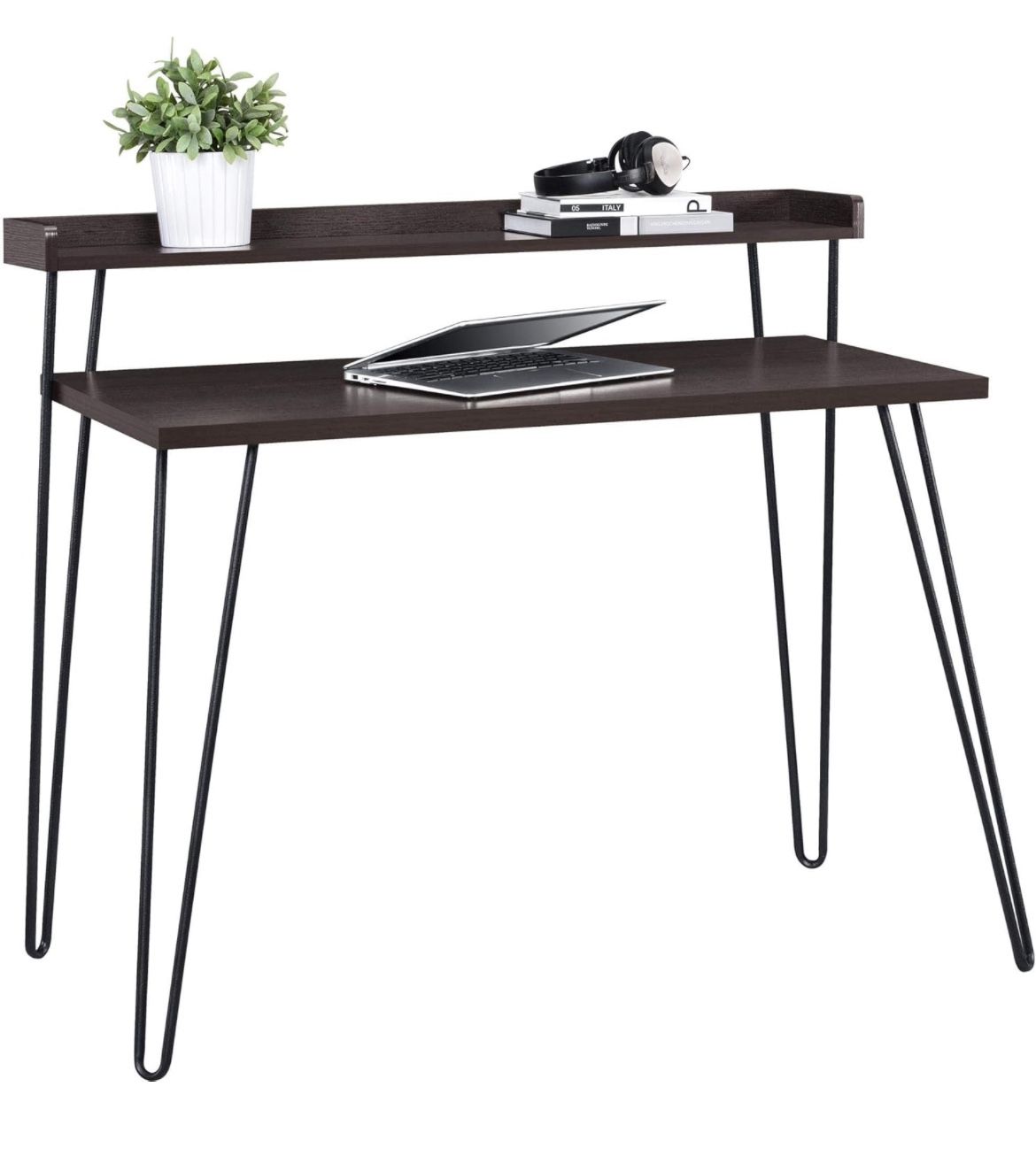 Ameriwood Home Haven L-Desk with Riser, Distressed Gray Oak