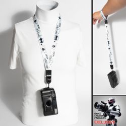 Cat "Don't Stress Meowt" Pocket Camera Neck Strap w/ Peak Design Anchor