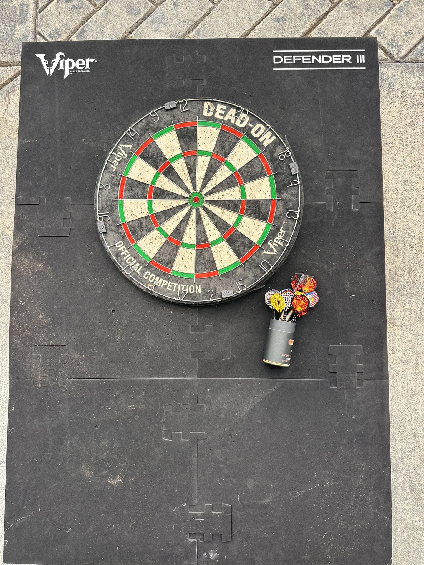 Dart Board With Darts