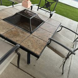 Outdoor Fire pit Table &  Chairs