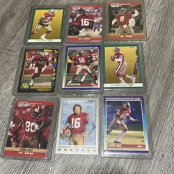 Jerry Rice, Joe, Montana, and Steve Young cards