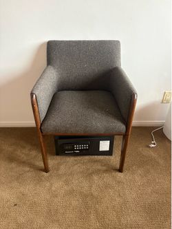 CB2 dark grey chair