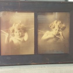 Framed Vintage Photographs Cupid Awake Cupid Asleep