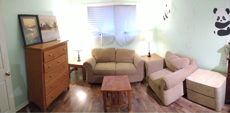 First Apartment Starter Kit. One Price, Takes All. $125 Or Best Offer. (Love Seat And Chair Sold)