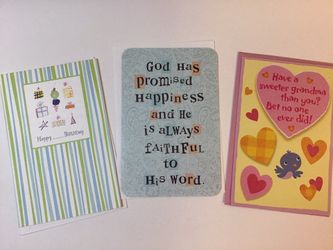 Three cards, Birthday, Birthday blessings, Grandmother Mother’s Day