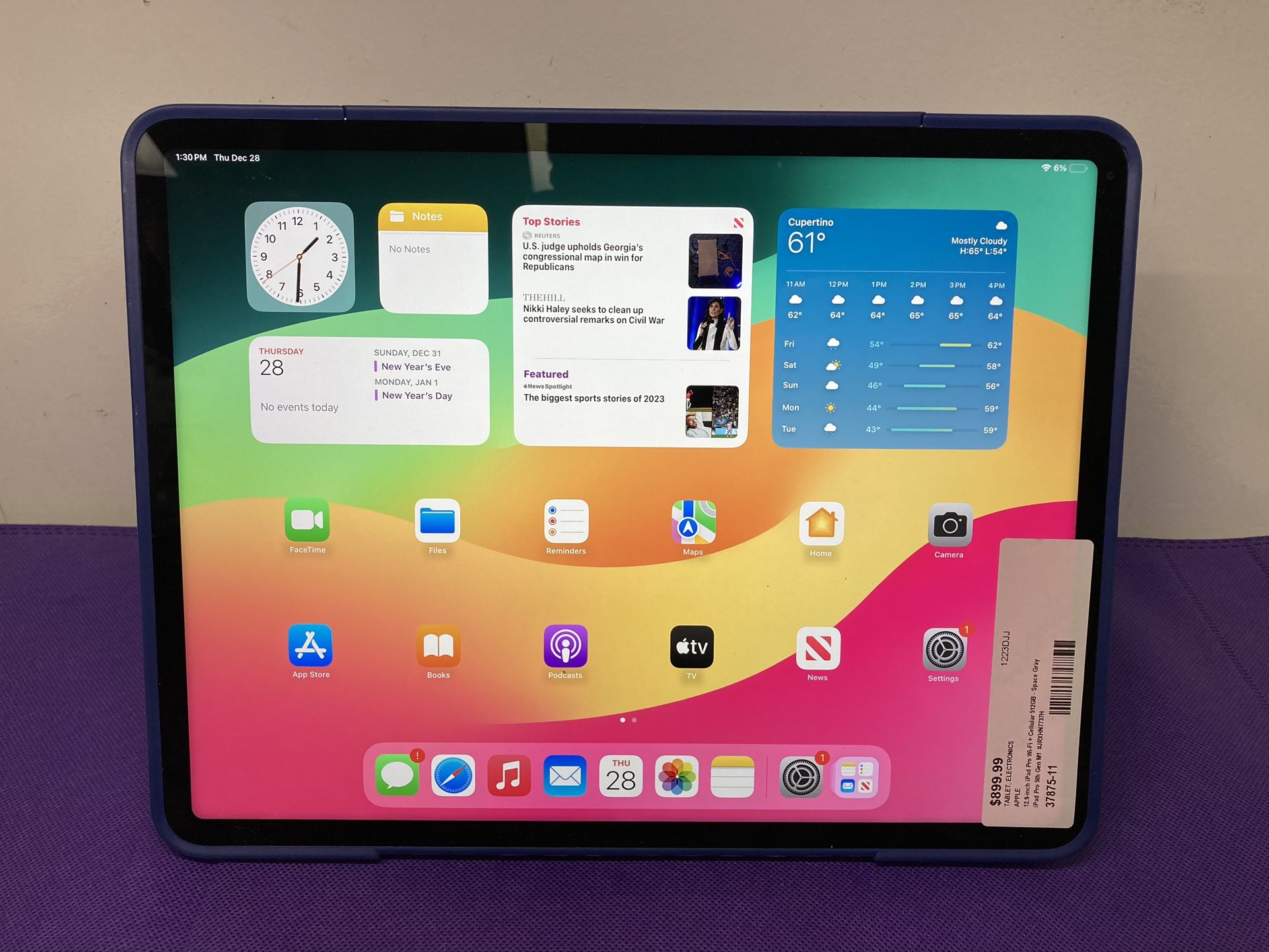 APPLE IPAD PRO 5TH GENERATION 12.9” M1 512GB + CELLULAR SPACE GRAY TABLET