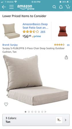 Sunjoy 2 piece outdoor chair cushion $90 OBO