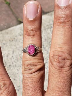 Sterling Silver Ruby Ring Size 5.5