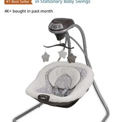 Excellent Condition Graco Simple Sway Side To Side Plush Compact Baby Infant Stationary Swing