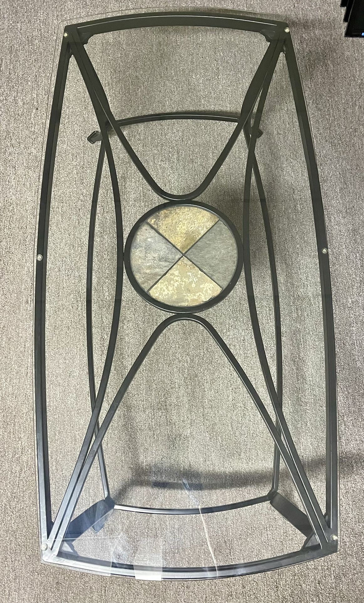 Glass And Metal Coffee Table