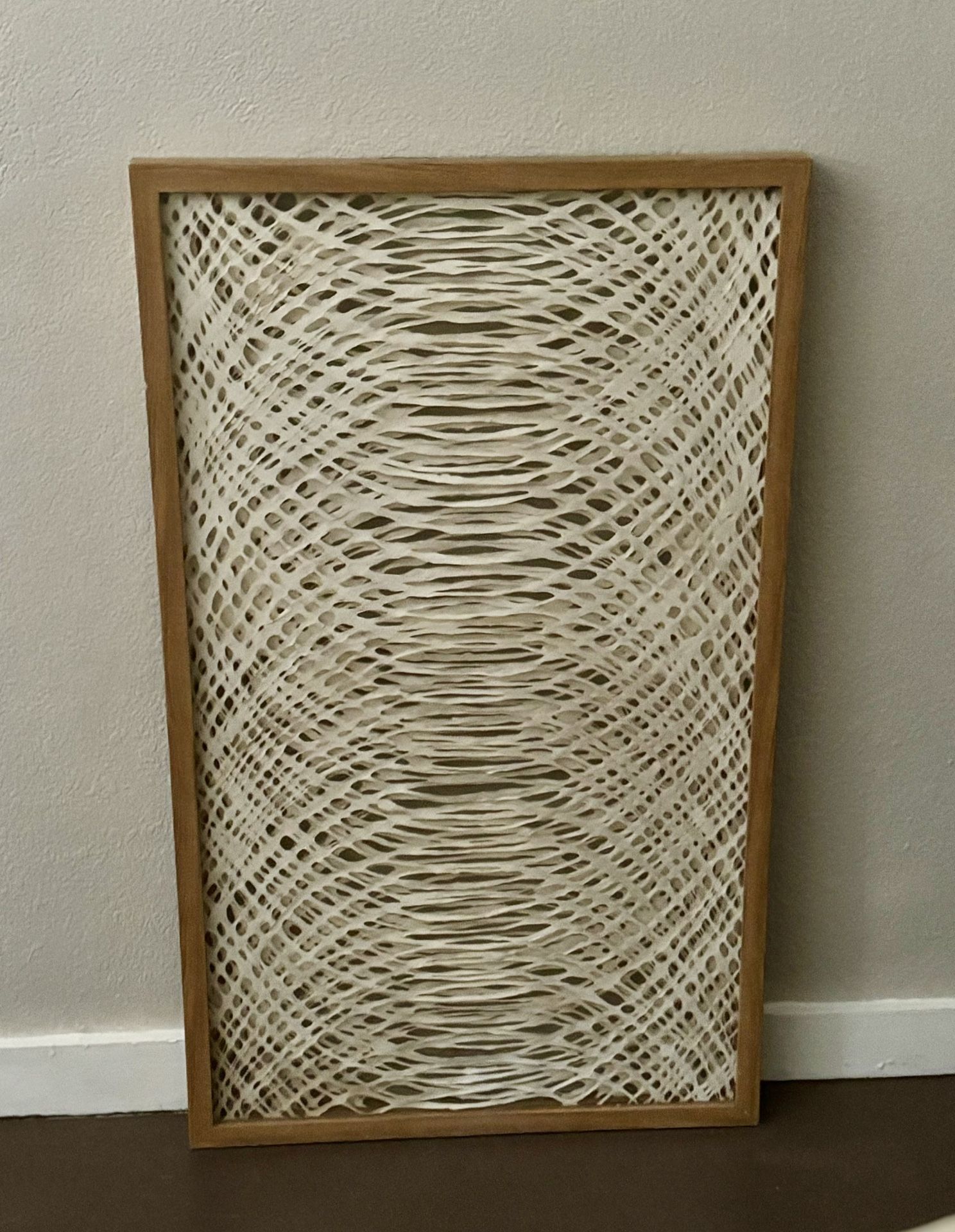 Rice Paper Art Framed In Glass and Maple Wood