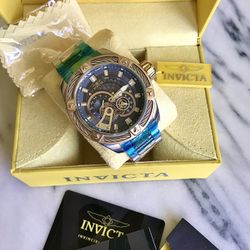 Invicta Men’s Watch, Gold And Silver, Large Face, Skeleton Watch