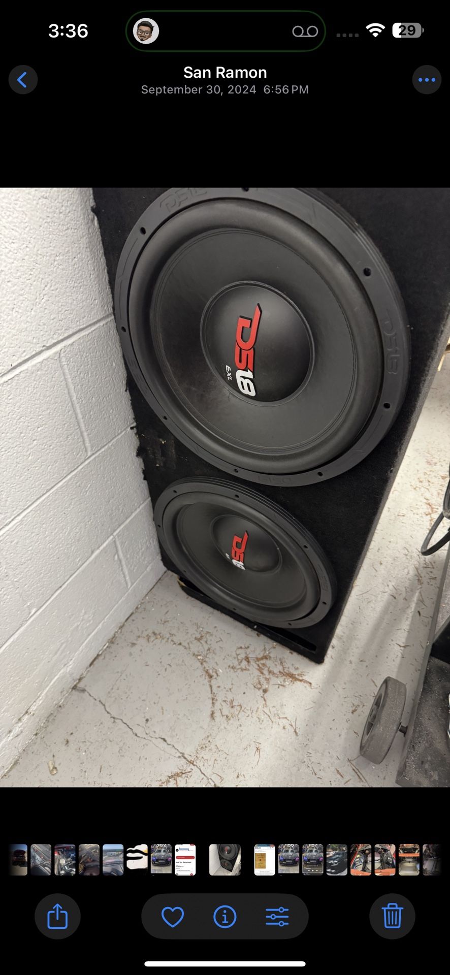 2x -EXL-X 15" Subwoofer 1250 Watts Rms DVC In Ported Box
