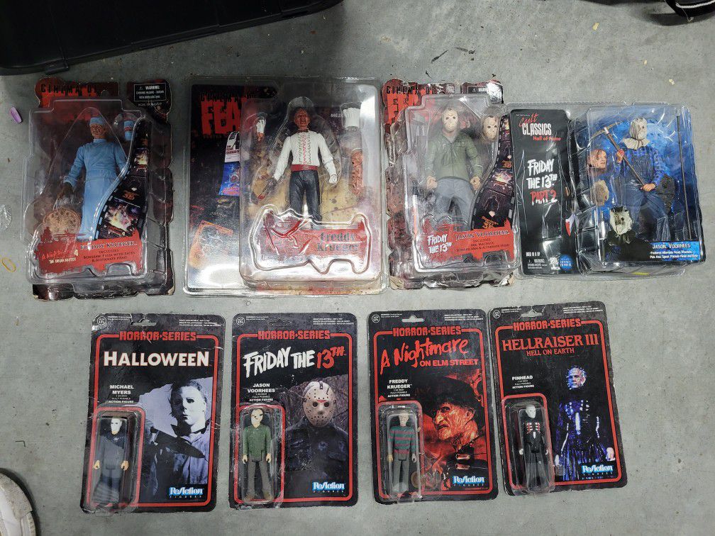 Unopened collectible horror movie action figures
 