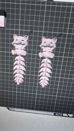 3D Printed Cat Spine Earrings keychain
