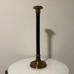 20” Tall Brass and Black Candlestick