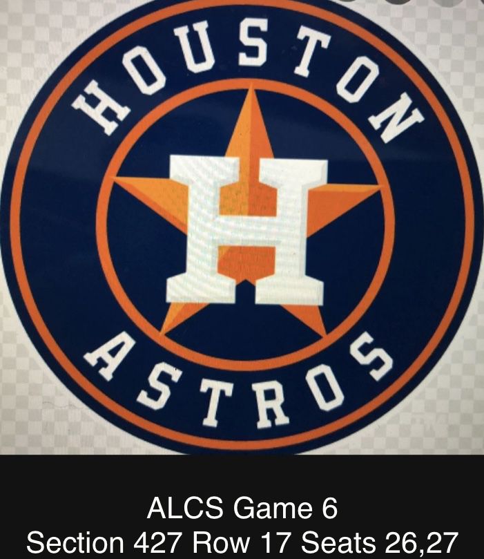 Astros ALCS Game 6 Tickets Friday Oct 16th 2021 Section 427 Row 17 Seats 26,27