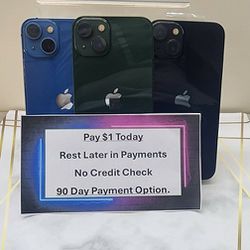 Apple IPhone 13 128gb   UNLOCKED . NO CREDIT CHECK $1 DOWN PAYMENT OPTION  3 Months Warranty * 30 Days Return *